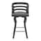 Armen Living Verne 26" Swivel Gray Faux Leather and Black Wood Bar Stool LCVRBABLGR26 - alternate 2